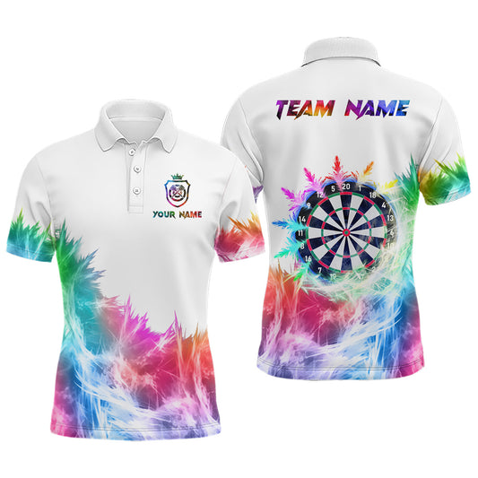 Eisig-buntes Licht-Dart-Poloshirt für Herren, individuelle Dartshirts für Teams, Darttrikot TDM3325
