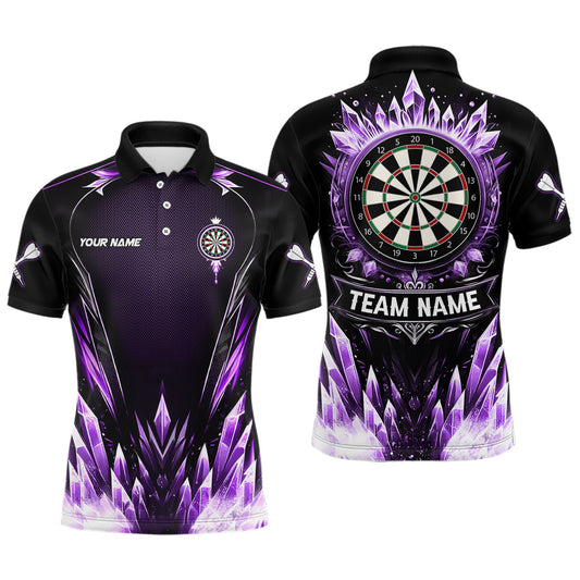 Individuelles lila eisiges Dartbrett-Dart-Poloshirt für Herren, Team-Darttrikot-Outfit TDM3671