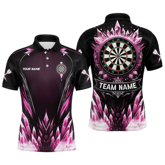 Individuelles pink eisiges Dartbrett-Dart-Poloshirt für Herren, Team-Darttrikot-Outfit TDM3672