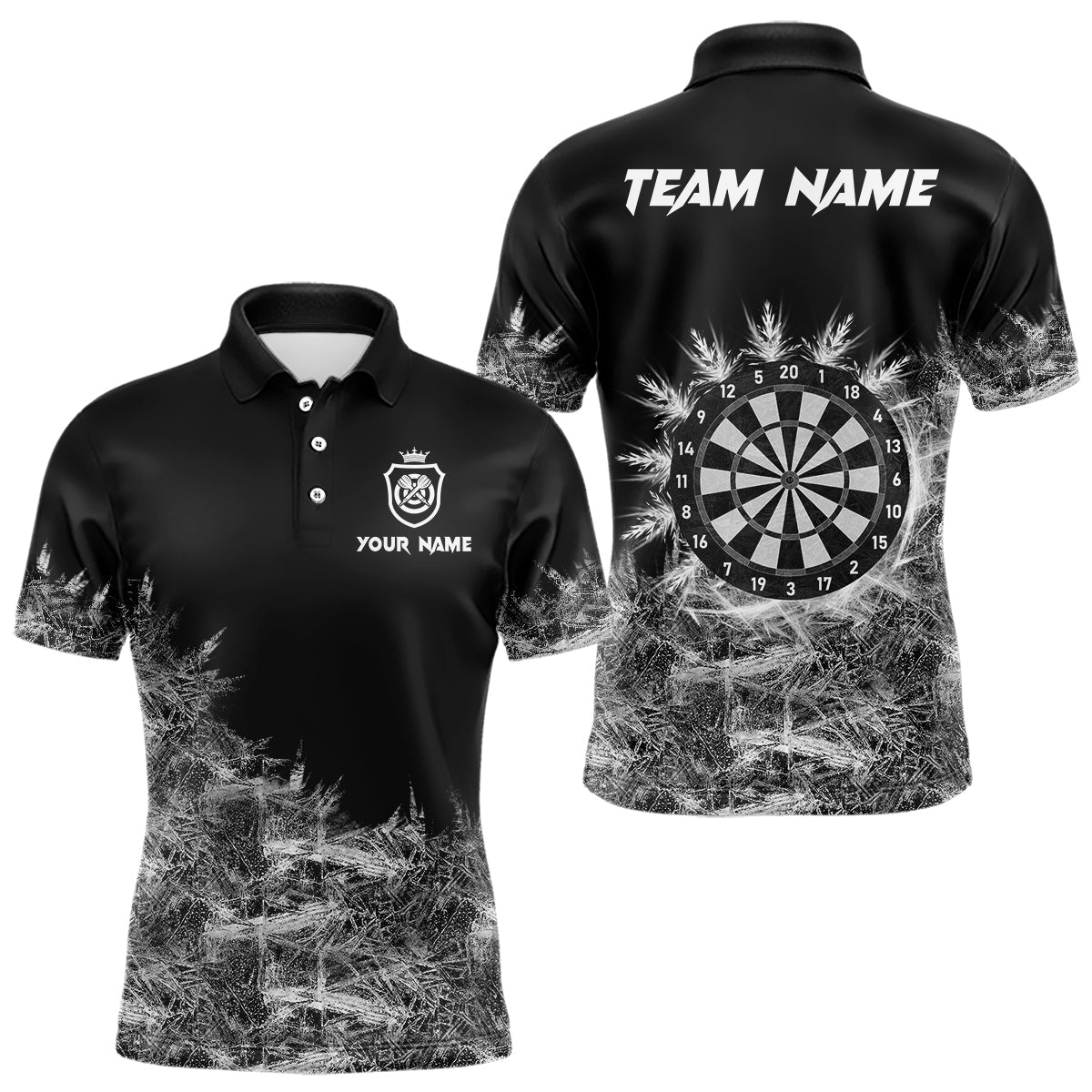Eisgraues Licht Herren Darts Polo & Viertelreißverschluss Shirt Maßgeschneiderte Dartshirts Für Team Darts Trikots TDM3376