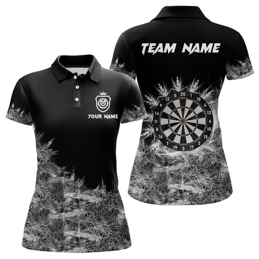 Eisgrau Hell Damen-Dartpolo & 1/4 Reißverschlussshirts, personalisierte Dartshirts für Teams TDM3376