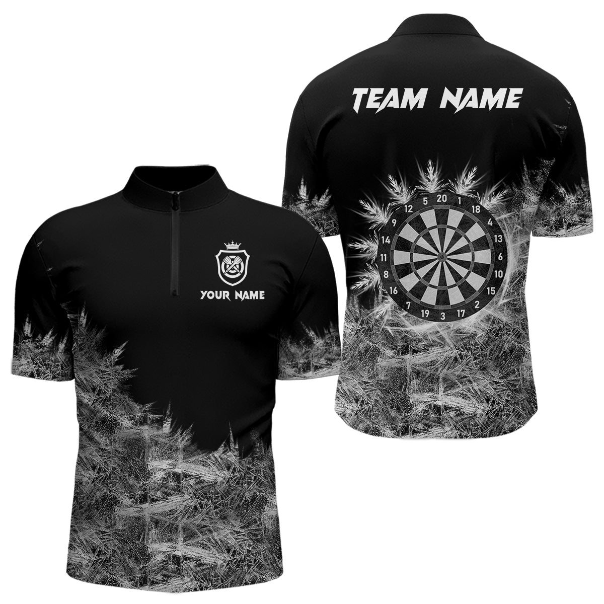 Eisgraues Licht Herren Darts Polo & Viertelreißverschluss Shirt Maßgeschneiderte Dartshirts Für Team Darts Trikots TDM3376