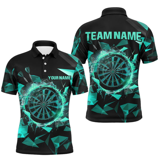 Individuelles Türkises Dartbrett Dart Herren Poloshirt, Dart Teamtrikot TDM1743
