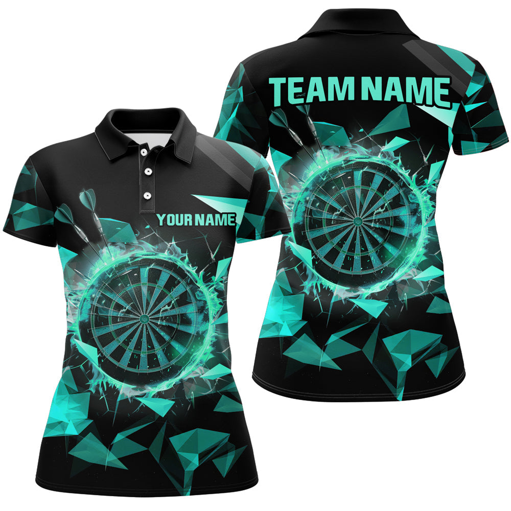 Individuelles Türkises Dartbrett Dart Herren Poloshirt, Dart Teamtrikot TDM1743