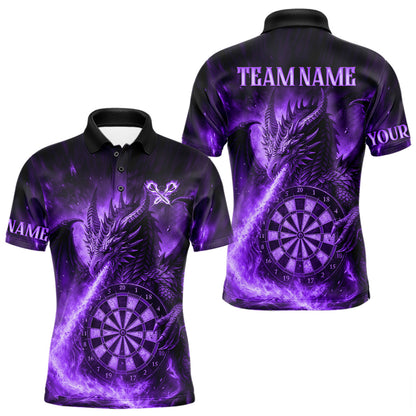 Lila Flaming-Dragon Dartshirt Für Herren – Custom Liga-Teamtrikot Polo & Quarter Zip TDM4556