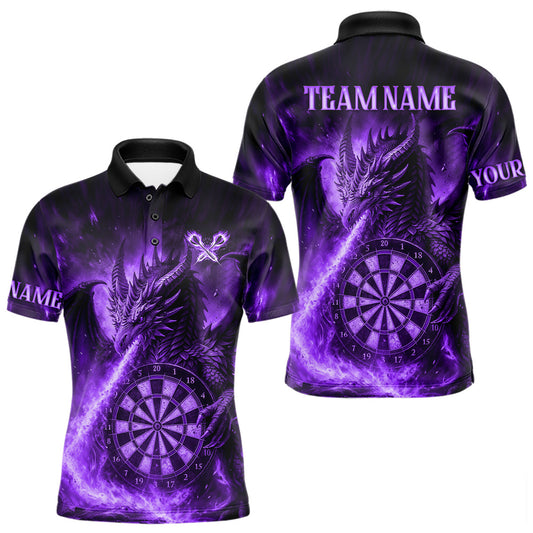 Lila Flaming-Dragon Dartshirt Für Herren – Custom Liga-Teamtrikot Polo & Quarter Zip TDM4556