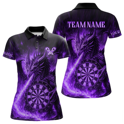 Lila Flaming-Dragon Dartshirt Für Damen – Custom Liga-Teamtrikot Polo & Quarter Zip TDM4556