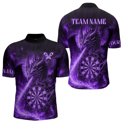 Lila Flaming-Dragon Dartshirt Für Herren – Custom Liga-Teamtrikot Polo & Quarter Zip TDM4556