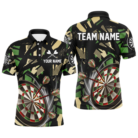 Individuelles Dartbrett Dschungel Camo Dart Herren Poloshirt, Camo Dart Teamtrikot TDM1731
