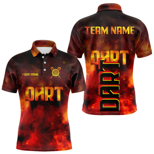 Personalisierte Flammen und Rauch Dartshirts für Herren, Dart-Teamtrikots NYN0077