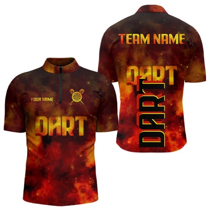 Personalisierte Flammen und Rauch Dartshirts für Herren, Dart-Teamtrikots NYN0077