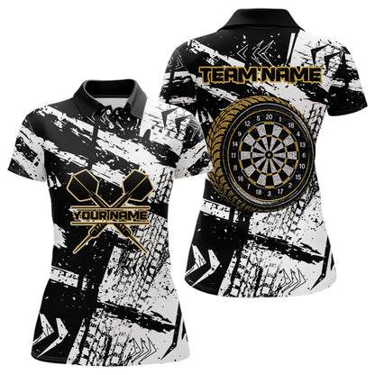 Dartboards im Grunge-Stil, gelbes Rad, individuelle Dartshirts für Damen, Darttrikots NYN0079