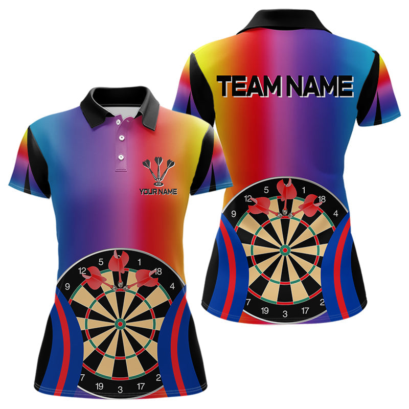 Personalisierte mehrfarbige Dartboards, Dartshirt für Damen, individuelle Darttrikots NYN0092