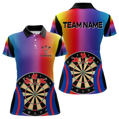 Personalisierte mehrfarbige Dartboards, Dartshirt für Damen, individuelle Darttrikots NYN0092