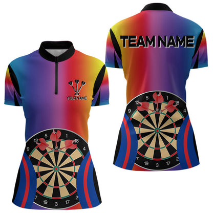 Personalisierte mehrfarbige Dartboards, Dartshirt für Damen, individuelle Darttrikots NYN0092