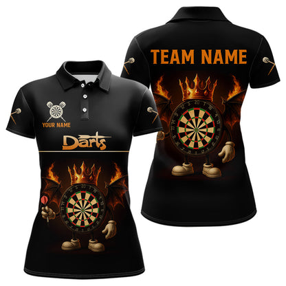 Feuerflammenflügel mit Dartboard, witziges individuelles Dartshirt für Damen, Teamtrikots NYN0094