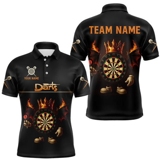 Feuerflammen-Flügel mit Dartboard Lustige Personalisierte Dartshirts für Herren, Teamtrikots NYN0094