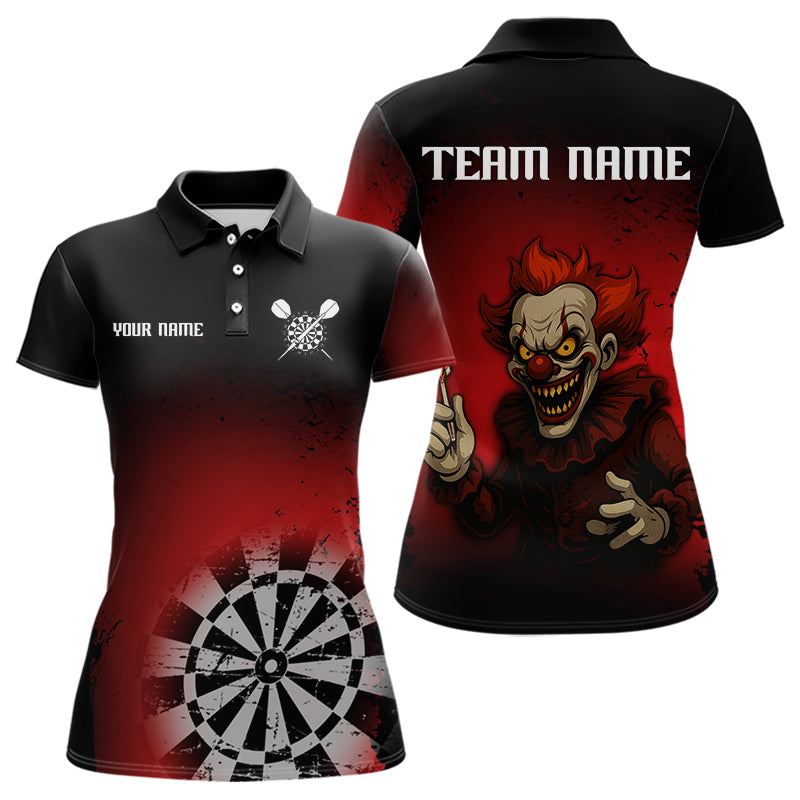 Dart haltender Clown im Grunge-Stil, witziges individuelles Dartshirt für Damen, Teamtrikots NYN0096