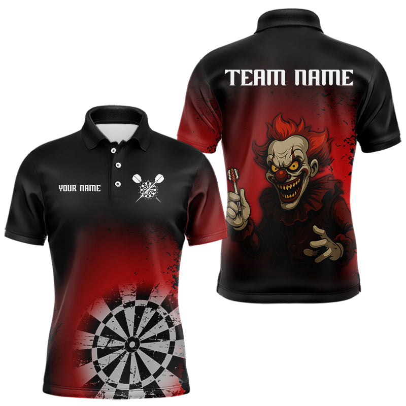 Dart haltender Clown im Grunge-Stil Lustiges personalisiertes Dartshirt für Herren, Teamtrikots NYN0096