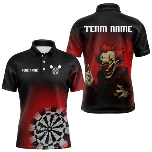 Dart haltender Clown im Grunge-Stil Lustiges personalisiertes Dartshirt für Herren, Teamtrikots NYN0096
