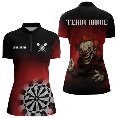 Dart haltender Clown im Grunge-Stil, witziges individuelles Dartshirt für Damen, Teamtrikots NYN0096