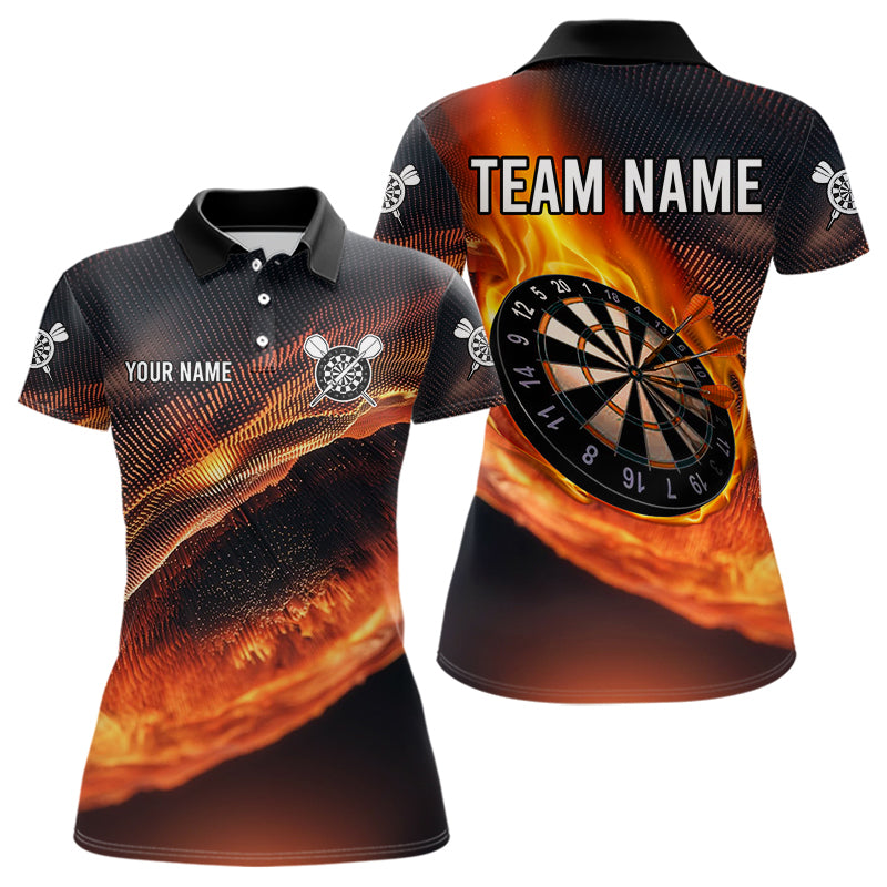 Personalisierte Flammen-Dartboards 3D-Dartshirt für Damen, Teamtrikots NYN0097