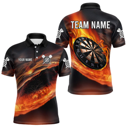 Personalisierte Flammen-Dartboards 3D-Dartshirt für Herren, Teamtrikots NYN0097