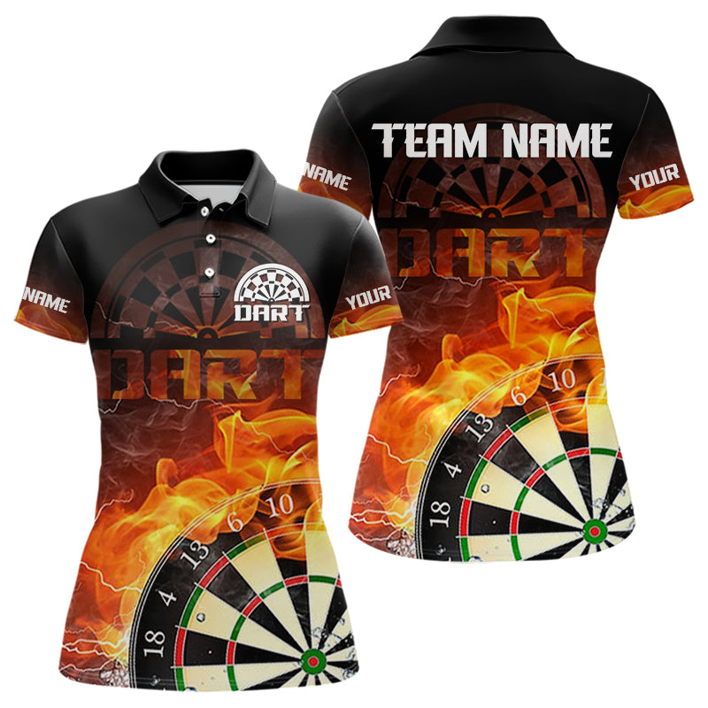 Personalisierte Flammen und Rauch-Dartboards, Dartshirt für Damen, individuelle Trikots NYN0100