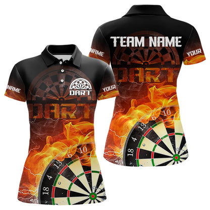 Personalisierte Flammen und Rauch-Dartboards, Dartshirt für Damen, individuelle Trikots NYN0100