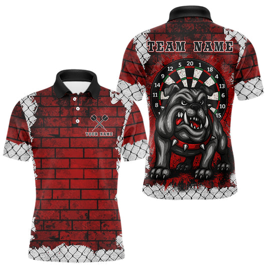 Ziegelwand Wilde Bulldogge Herren Dart Polo Team Shirt – Personalisierter Name für Spieler NYN0462