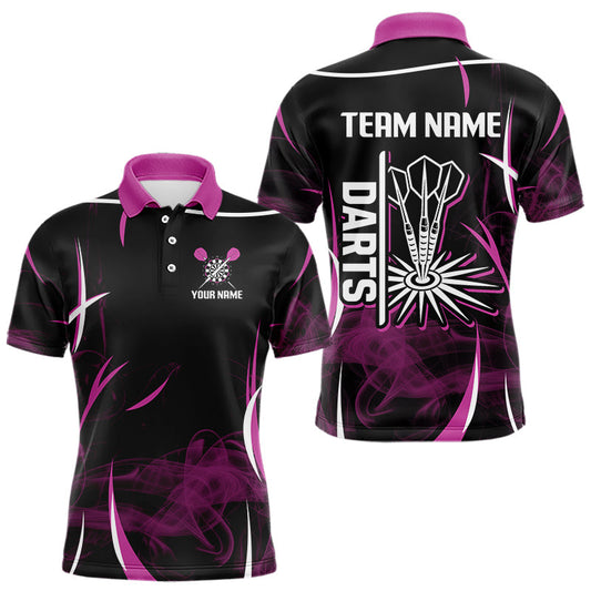 Personalisierte lila Rauch-Dartpfeile Dartshirt für Herren, Darttrikots NYN0104