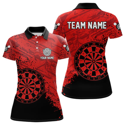 Spritzmuster mit roten Dartboards, individuelles Dartshirt für Damen, Teamtrikots NYN0108