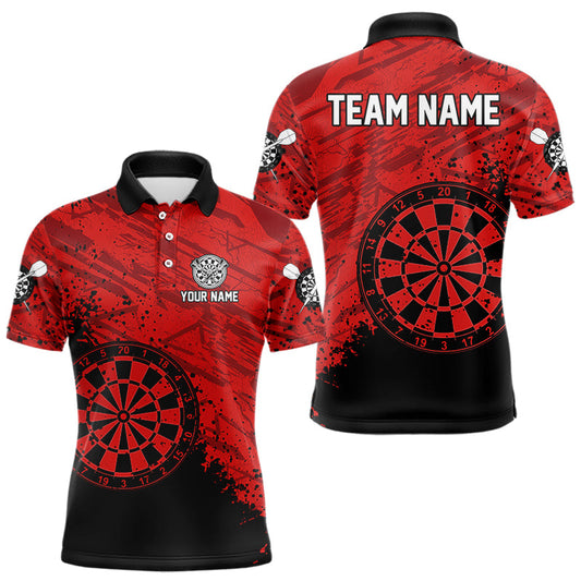 Spritzmuster mit roten Dartboards Personalisiertes Dartshirt für Herren, Teamtrikots NYN0108