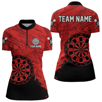 Spritzmuster mit roten Dartboards, individuelles Dartshirt für Damen, Teamtrikots NYN0108