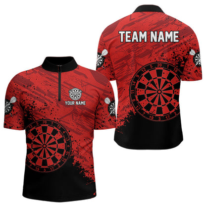 Spritzmuster mit roten Dartboards Personalisiertes Dartshirt für Herren, Teamtrikots NYN0108