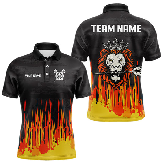 Mehrfarbiger Kronenlöwe mit Dartpfeil Personalisiertes Dartshirt für Herren, Teamtrikots NYN0109