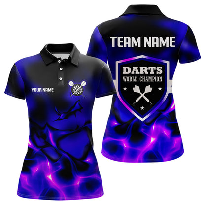 Darts-Weltmeister, individuelles blau-lila Dartshirt für Damen, Teamtrikots NYN0111