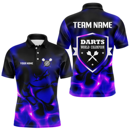 Darts-Weltmeister Blau-lila personalisiertes Dartshirt für Herren, Teamtrikots NYN0111
