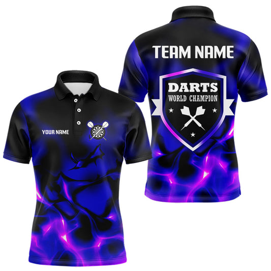 Darts-Weltmeister Blau-lila personalisiertes Dartshirt für Herren, Teamtrikots NYN0111