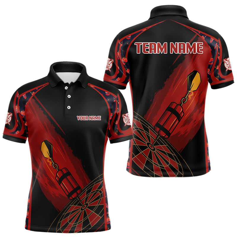 Bomben und Dartpfeile Rotes Dartboard Personalisiertes Dartshirt für Herren, Teamtrikots NYN0114