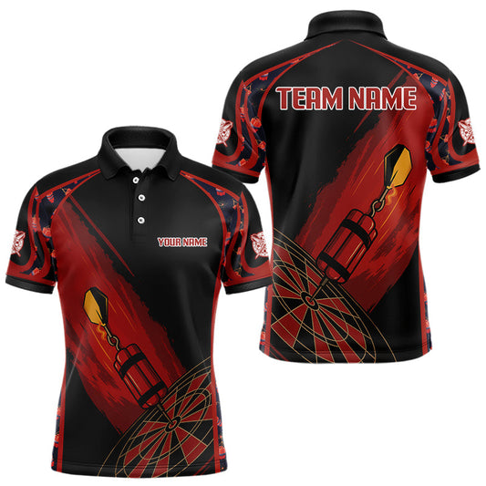 Bomben und Dartpfeile Rotes Dartboard Personalisiertes Dartshirt für Herren, Teamtrikots NYN0114