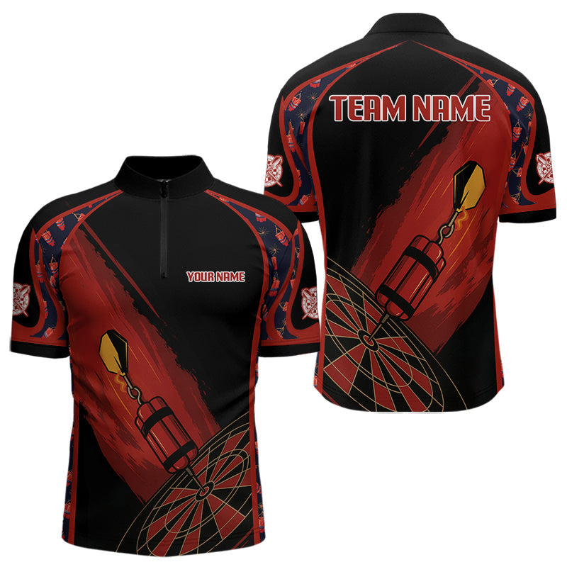 Bomben und Dartpfeile Rotes Dartboard Personalisiertes Dartshirt für Herren, Teamtrikots NYN0114