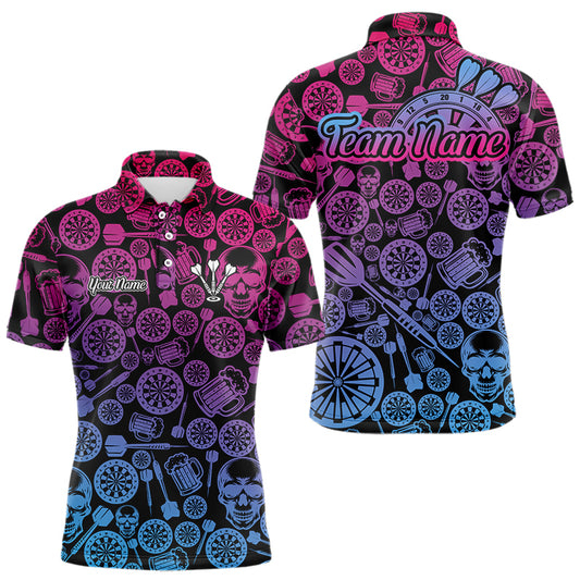 Buntes Gradient Dartboards Lustiges Polo Dart Shirt für Herren, Individuelles Dart Trikot NYN0008