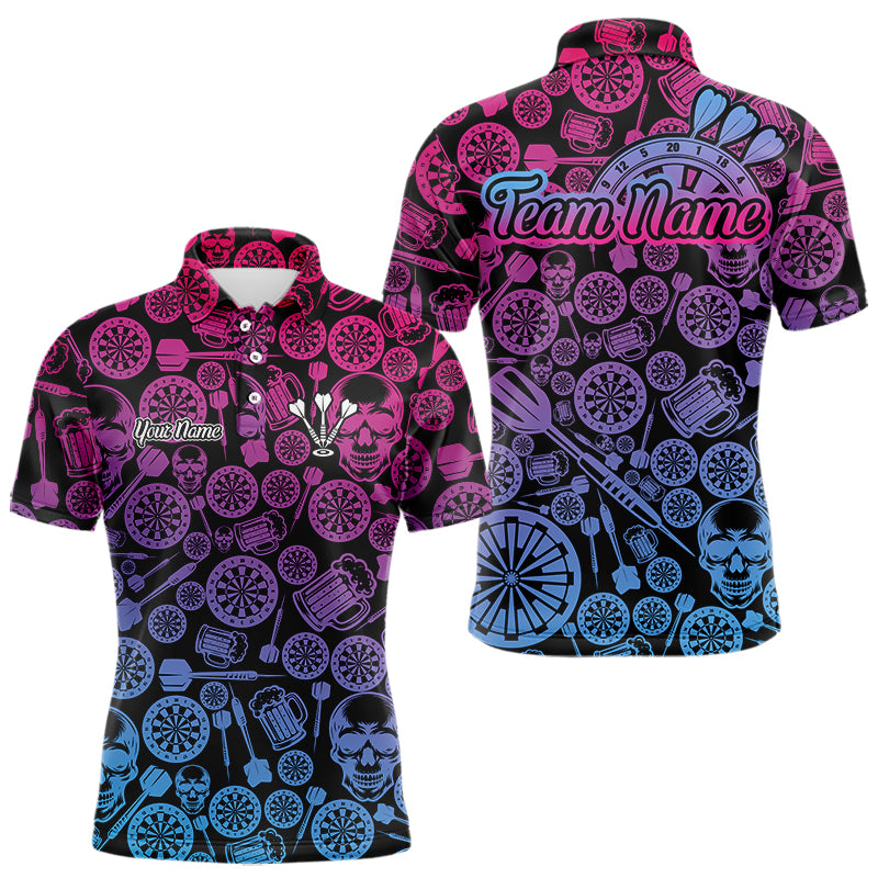 Buntes Gradient Dartboards Lustiges Polo Dart Shirt für Herren, Individuelles Dart Trikot NYN0008