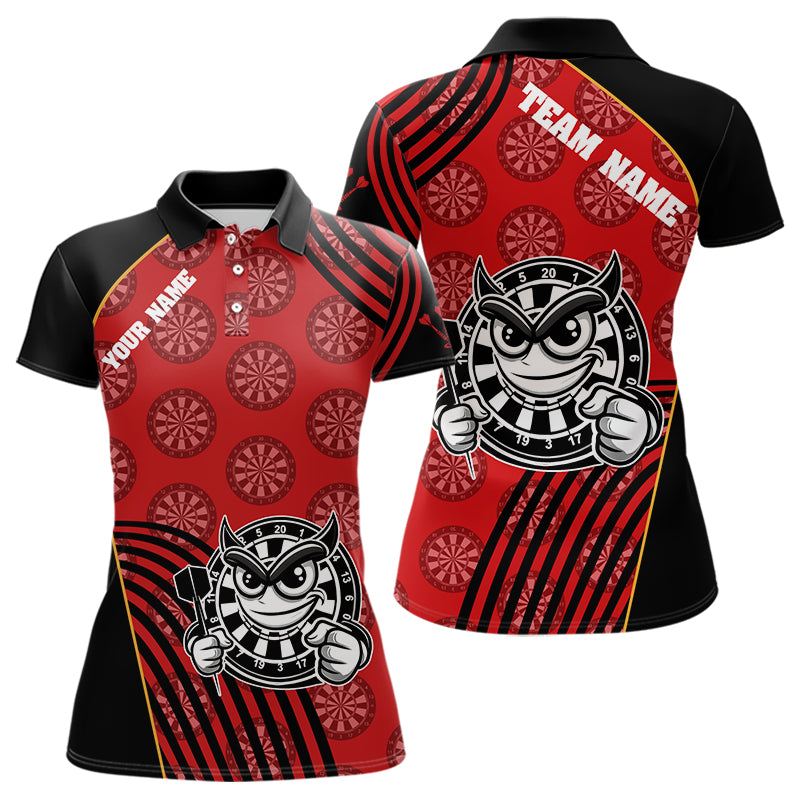 Weiß-schwarze Dartboards, lustige Dartshirts für Damen, personalisierte Darttrikots NYN0015