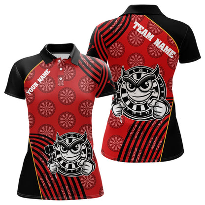 Weiß-schwarze Dartboards, lustige Dartshirts für Damen, personalisierte Darttrikots NYN0015