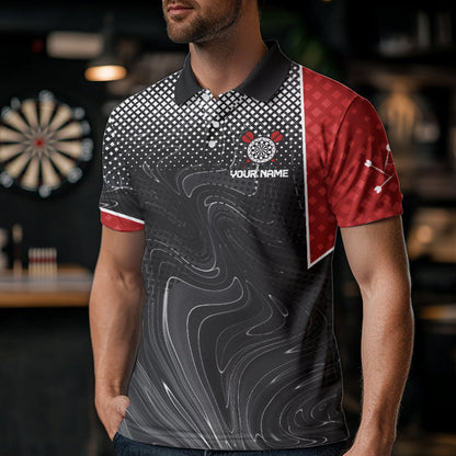 Weißer Dartpfeil Personalisiertes Sechseck-Dartshirt für Herren, Dart-Teamtrikots NYN0018
