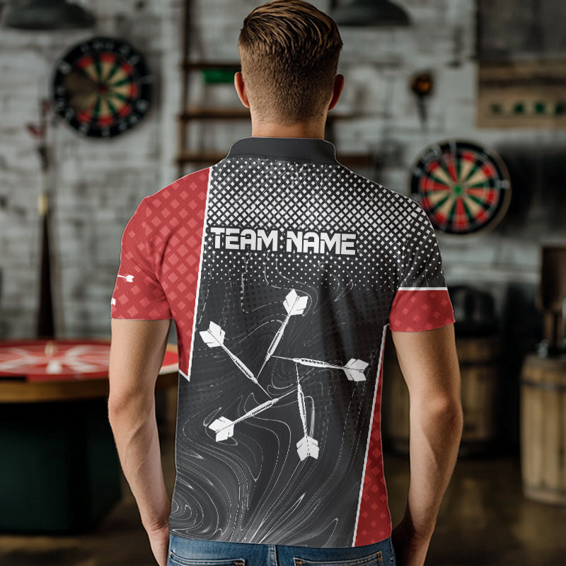 Weißer Dartpfeil Personalisiertes Sechseck-Dartshirt für Herren, Dart-Teamtrikots NYN0018