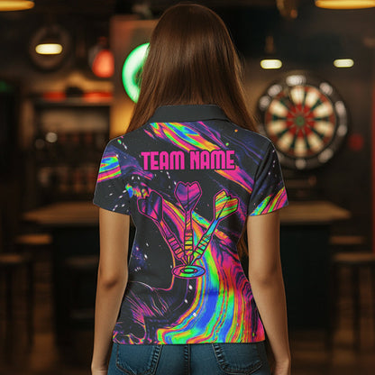 Bunter psychedelischer Schädel, personalisierte Dartshirts für Damen, Teamtrikots NYN0020