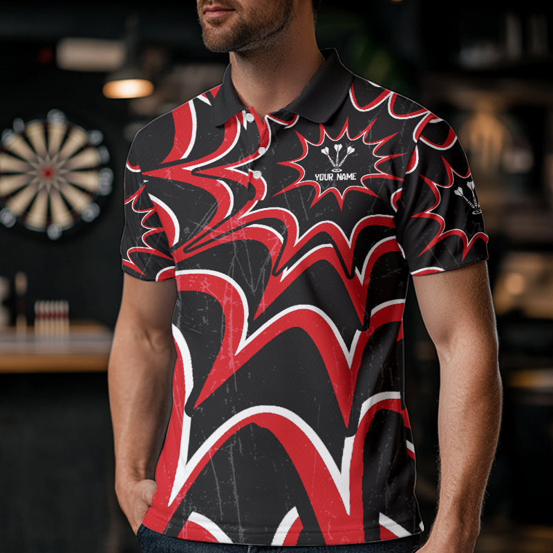 Weiße und Schwarze Dartboards Spinnen-Dartshirt für Herren personalisiert, Darttrikots NYN0022
